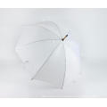 Straight Wooden Handle Grip Gift White Umbrella with Logo Print